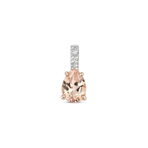 Diamond & Morganite Pendant 0.66ct 9ct Rose Gold